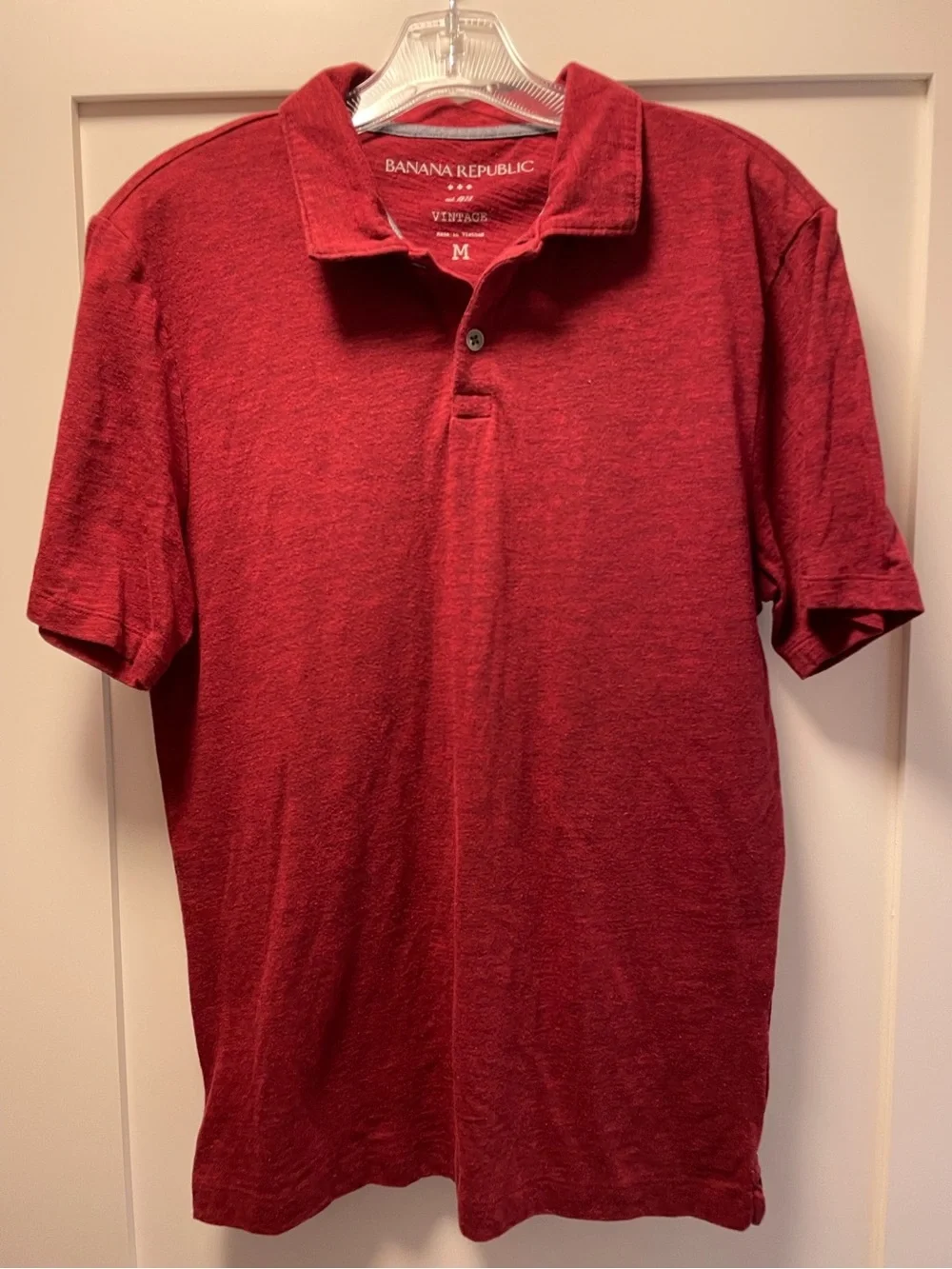 Banana Republic Heathered Red Men's Polo